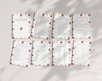 Apple Baby Shower Game Bundle Templates Instant Download for Fall Apple of Our Eye Baby Shower Games Bundle | POMELINE Collection