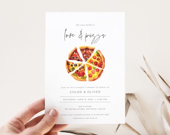 Love and Pizza Couples Shower Invitation Template | GAYLE Collection