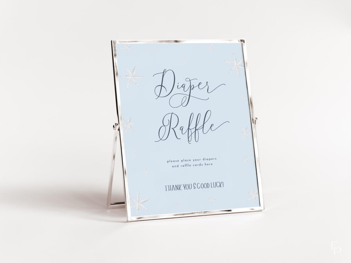 Baby It's Cold Outside Diaper Raffle Sign Template for Blue Winter ...