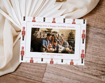 Nutcracker Christmas Photo Card Template for Editable The Nutcracker Picture Holiday Card Template Digital Download | HAWTHORNE Collection