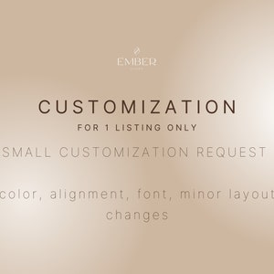 Ember Papier | Add-On - Small Customization : 1 Template Only