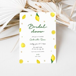 Lemon Bridal Shower Invitation Template for Whimsical Citrus Main Squeeze Bridal Shower Invite | CITRINE Collection