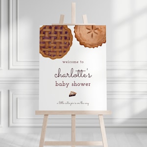 Cutie Pie Baby Shower Welcome Sign Template for Fall Thanksgiving Pie Baby Shower Welcome Poster | ROANNA Collection