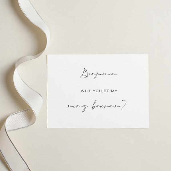 Minimalist Ring Bearer Proposal Card Template | MORGAN Collection