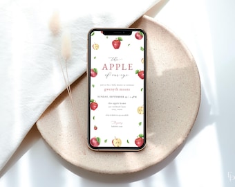 Apple of Our Eye Baby Shower Digital Invite Template for Fall Apple Baby Shower Text Message Invitation | POMELINE Collection
