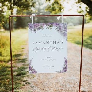 Lilac Bridal Shower Welcome Sign Template | SUREN Collection - Etsy