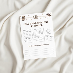 Not Her First Rodeo Baby Predictions and Advice Baby Shower Game Template for Western Baby Shower | LOUELLA Collection