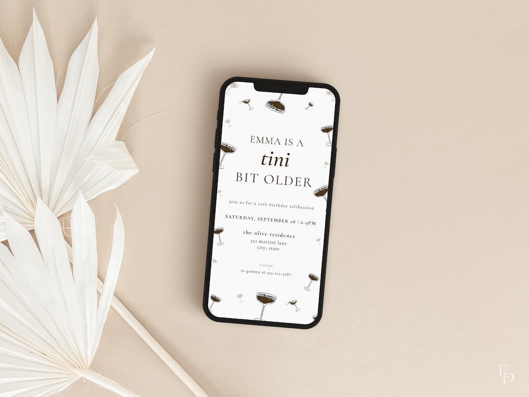 Tini Bit Older Birthday Digital Invitation Template for Adult Milestone