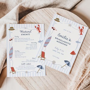 Cape Cod Bachelorette Itinerary & Invite Template for Coastal Grandma New England Bachelorette Weekend Invitation | ADDISON Collection