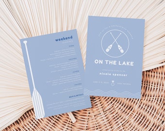 Lake Bachelorette Party Weekend Invite and Itinerary Template | LOCKLYN Collection