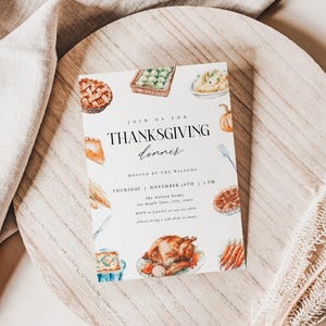 Thanksgiving Dinner Invitation Template for Fall Thanksgiving Invite | CONSTANCE Collection