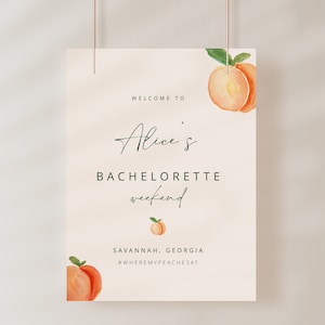 Savannah Peach Bachelorette Welcome Sign Template | HATTIE Collection