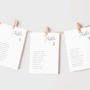 Classic Minimalist Seating Card Table Number Template for Weddings | BLAKE Collection