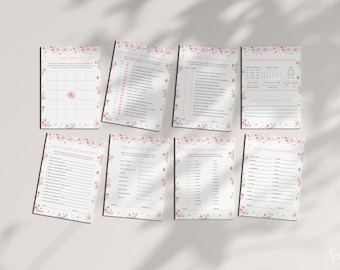 Pink Baby in Bloom Baby Shower Game Bundle Templates Instant Download for Flower Girl Floral Baby Shower Game Bundle | PENTHIA Collection