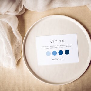 Wedding Guest Attire Card Template with Wedding Dress Code | BLAKE Collection