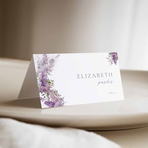 Lilac Place Card Template for Bridal Shower | SUREN Collection