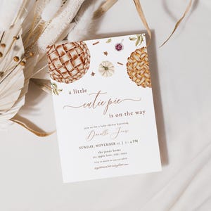 Cutie Pie Baby Shower Invitation Template for Fall Pumpkin Thanksgiving Baby Shower Invite | ALDEN Collection