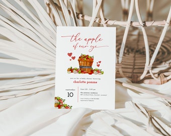 Apple of My Eye Fall Apple Baby Shower Invitation Template | POMONA Collection