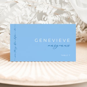 Something Blue Place Card Template for Something Blue Before I Do Bridal Shower | ACIANO Collection