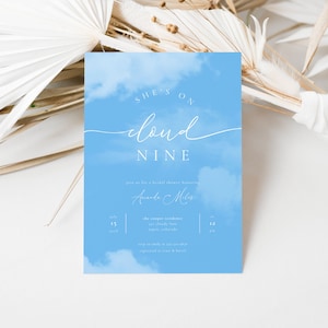 On Cloud Nine Bridal Shower Invitation Template | NIALL Collection