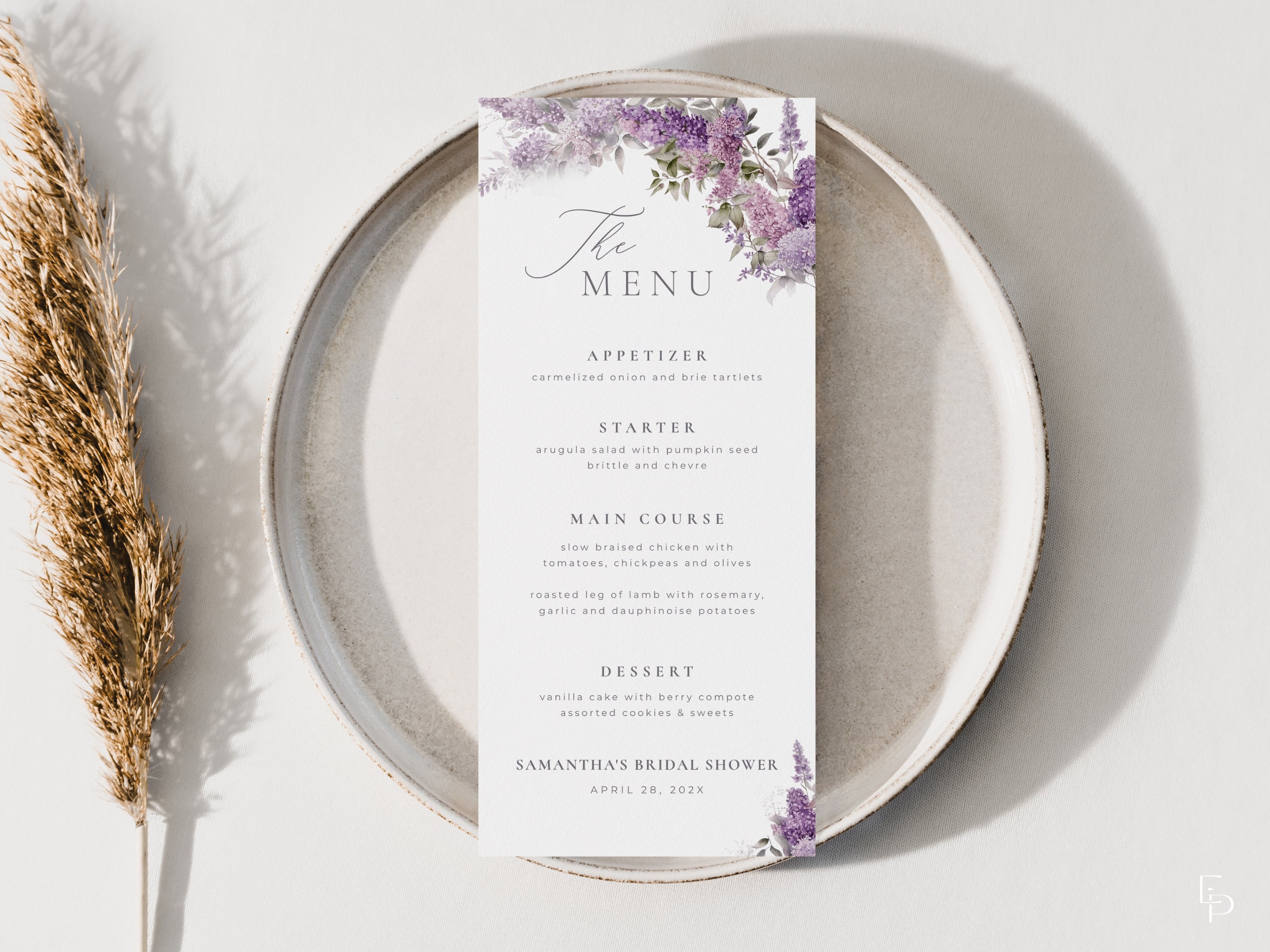 Image 9 for Bridal Shower Menu Template