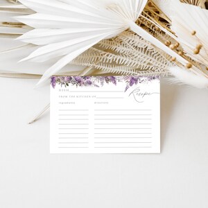 Lilac Bridal Shower Recipe Enclosure Card Bundle Template | SUREN Collection