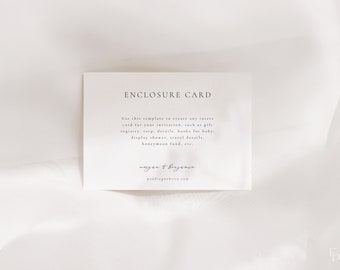 Classic Minimalist Wedding Enclosure Card Template Editable 5x3.5 Wedding Enclosure Card Digital Download | BLAKE Collection