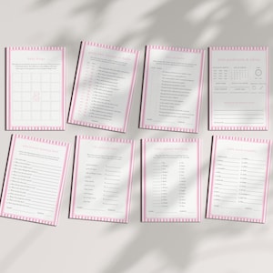 Girl Baby Shower Game Bundle Template Instant Download for Hand Drawn Pink Stripes Pink Baby Shower Games Bundle | EDMOND Collection