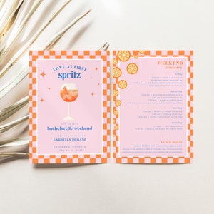 Aperol Spritz Bachelorette Weekend Invite and Itinerary Template ...