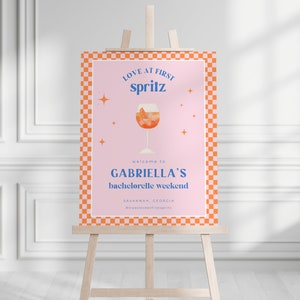 Aperol Spritz Bachelorette Welcome Sign Template ALLEGRA Collection - Etsy
