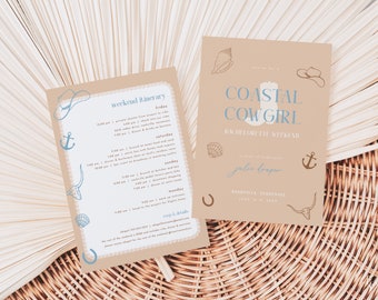 Coastal Cowgirl Bachelorette Weekend Invite and Itinerary Template | NAOMI Collection