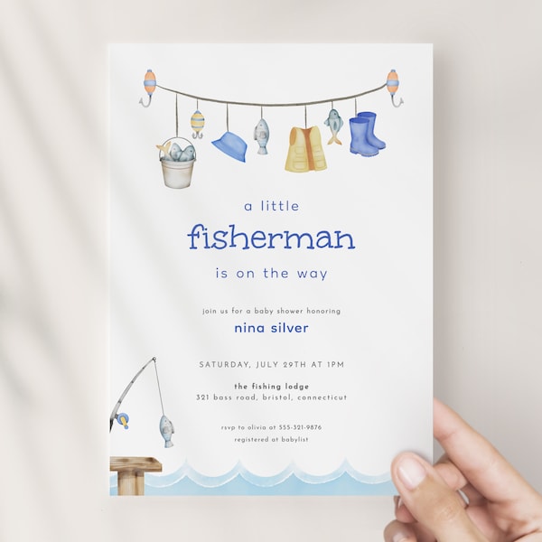 Fishing Baby Shower Invitation - Etsy