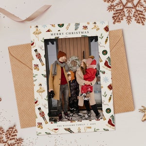 Nutcracker Christmas Photo Christmas Card Template for Printable Holiday Photo Card | EVANGELINE Collection