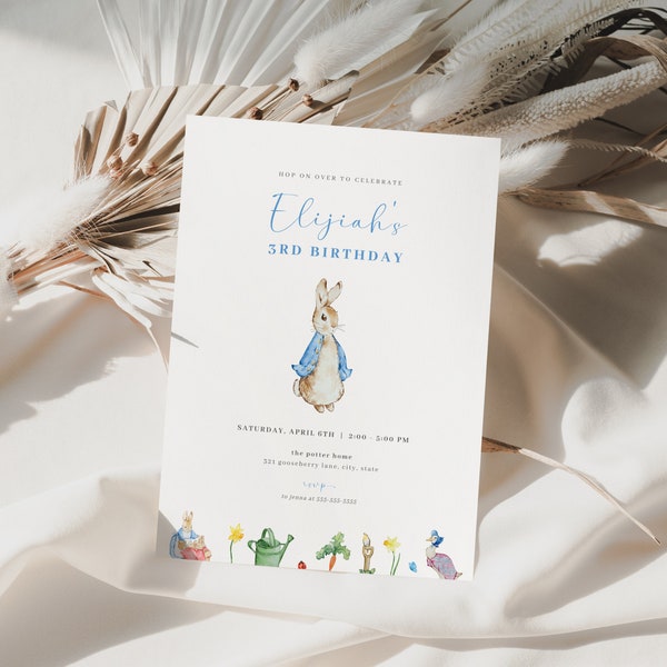 Peter Rabbit Birthday Invitation Template | COELLA Collection