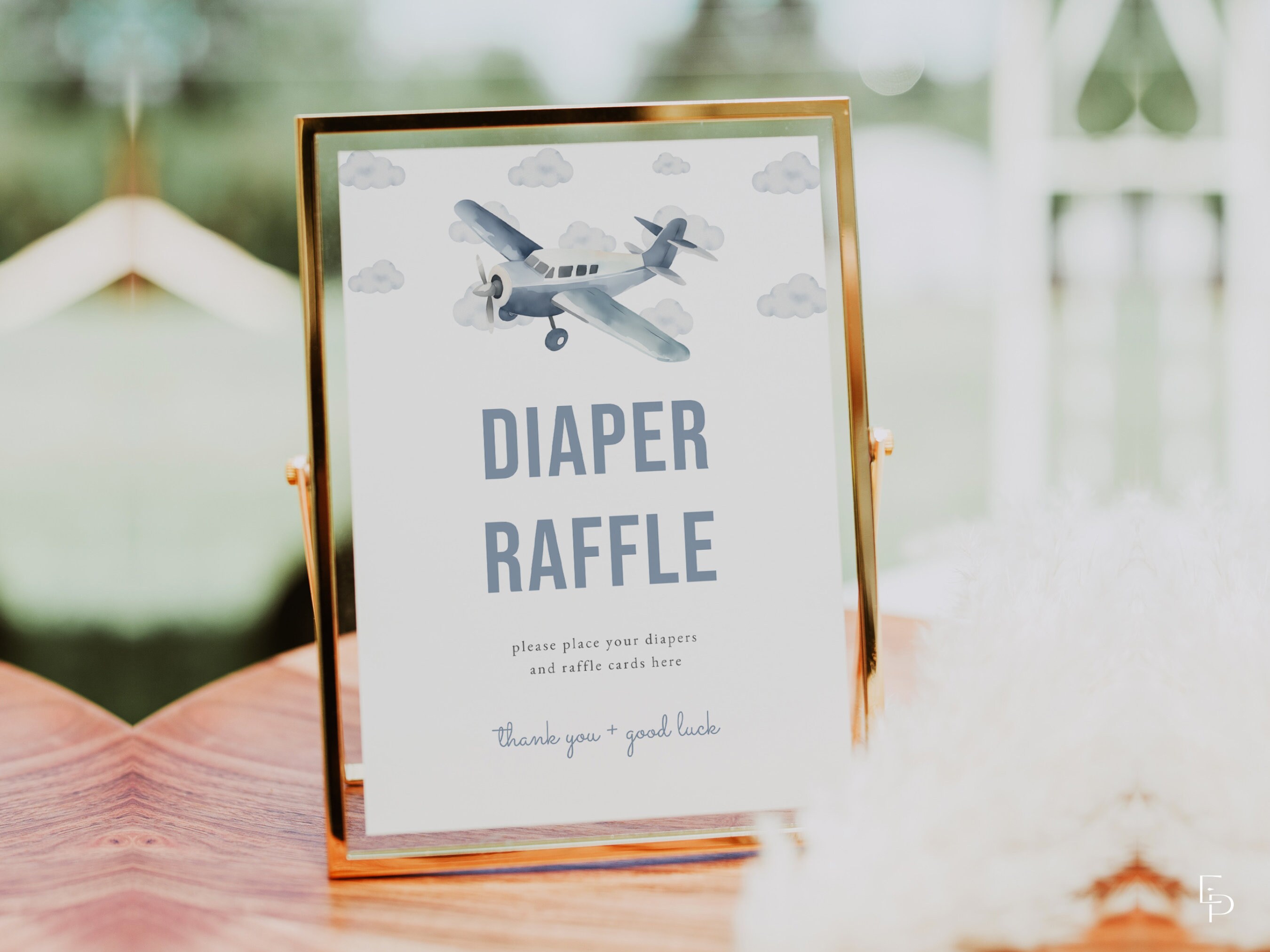 Airplane Diaper Raffle Baby Shower Custom Sign Template | HOWARD ...