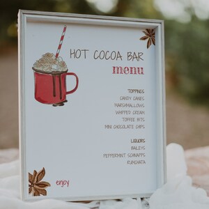 Hot Cocoa Bar Sign Template for Christmas | ANISE Collection
