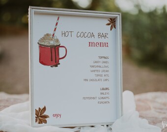 Hot Cocoa Bar Sign Template for Christmas | ANISE Collection
