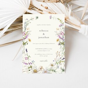 Rustic Wildflower Wedding Invitation Template | FLORENTINA Collection