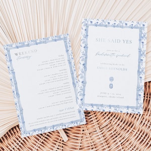 Coastal Grandma Bachelorette Weekend Invite and Itinerary Template | DORIA Collection