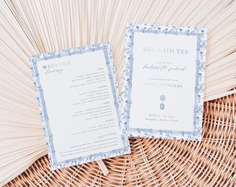 Coastal Grandma Bachelorette Weekend Invite and Itinerary Template | DORIA Collection