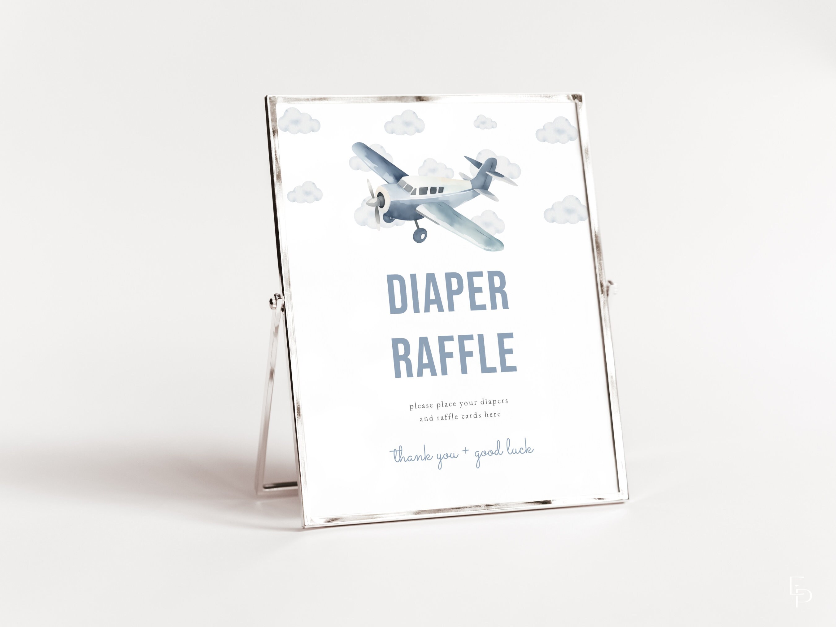 Airplane Diaper Raffle Baby Shower Custom Sign Template | HOWARD ...