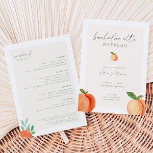 Savannah Peach Bachelorette Weekend Itinerary and Invite Template | HATTIE Collection