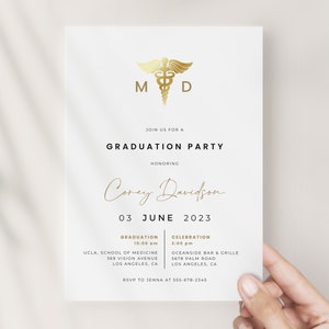 Modern Medical School Graduation Party Invitation Template VEDA Collection image 1