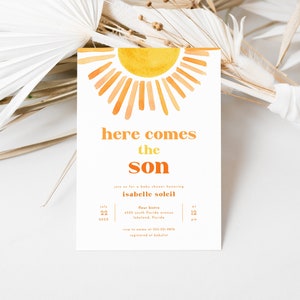 Here Comes the Son Baby Shower Invitation Template | ELIO Collection
