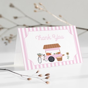 She's Off the Market Bridal Shower Thank You Card Template for Pink Farmers Market Bridal Shower | ARISTA Collection