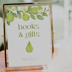 Pear Books and Gifts Baby Shower Sign Template | PERRY Collection