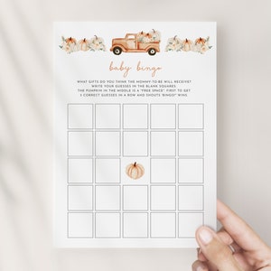 Fall Little Pumpkin Baby Bingo Baby Shower Game Template | ALUMA Collection