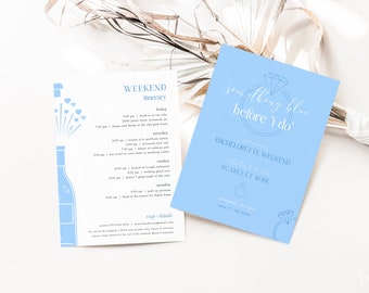 Something Blue Bachelorette Weekend Invite and Itinerary Template | LIRAZ Collection