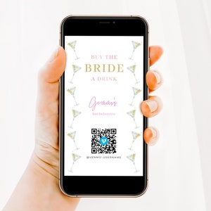 Martini Bachelorette Venmo Buy the Bride a Drink Instagram Story Template | MYHA Collection