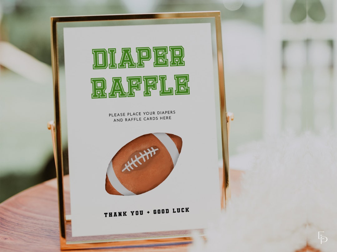 Wipe Raffle Sign Football Football Diaper Raffle Baby Shower Sign Template Editable Download ...